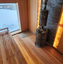 Печь банная «Атмосфера XL» сетка нержавейка с газовой горелкой